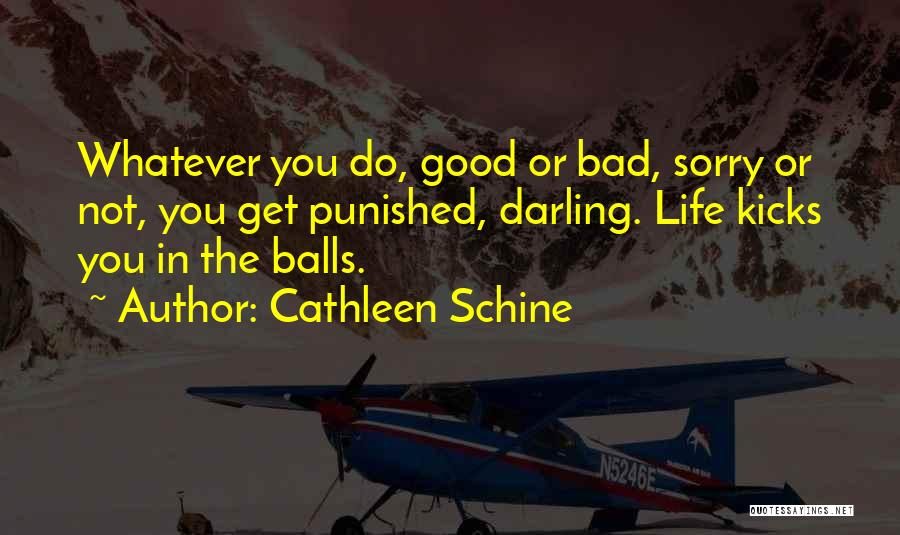 Cathleen Schine Quotes: Whatever You Do, Good Or Bad, Sorry Or Not, You Get Punished, Darling. Life Kicks You In The Balls.