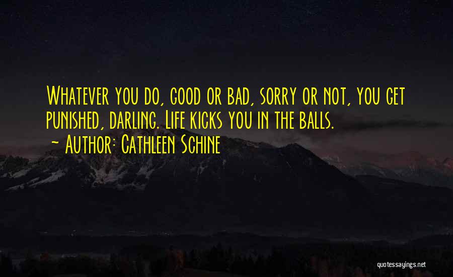 Cathleen Schine Quotes: Whatever You Do, Good Or Bad, Sorry Or Not, You Get Punished, Darling. Life Kicks You In The Balls.
