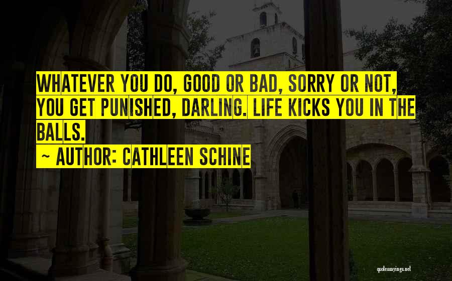 Cathleen Schine Quotes: Whatever You Do, Good Or Bad, Sorry Or Not, You Get Punished, Darling. Life Kicks You In The Balls.