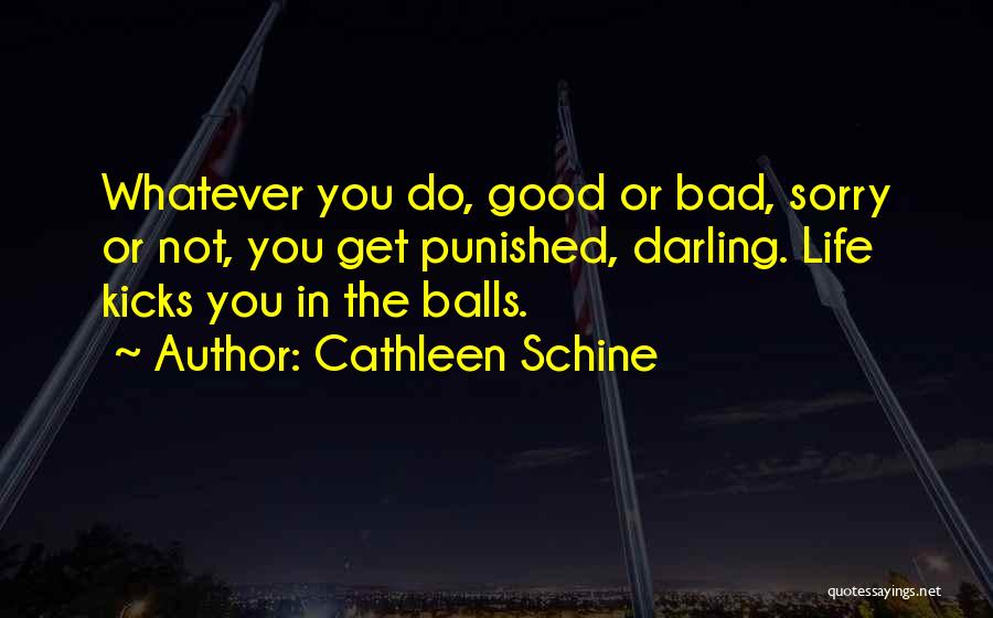 Cathleen Schine Quotes: Whatever You Do, Good Or Bad, Sorry Or Not, You Get Punished, Darling. Life Kicks You In The Balls.