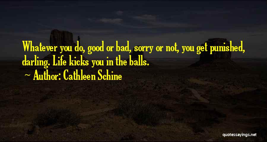 Cathleen Schine Quotes: Whatever You Do, Good Or Bad, Sorry Or Not, You Get Punished, Darling. Life Kicks You In The Balls.