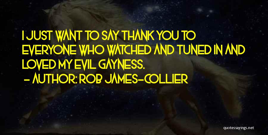 Rob James-Collier Quotes: I Just Want To Say Thank You To Everyone Who Watched And Tuned In And Loved My Evil Gayness.