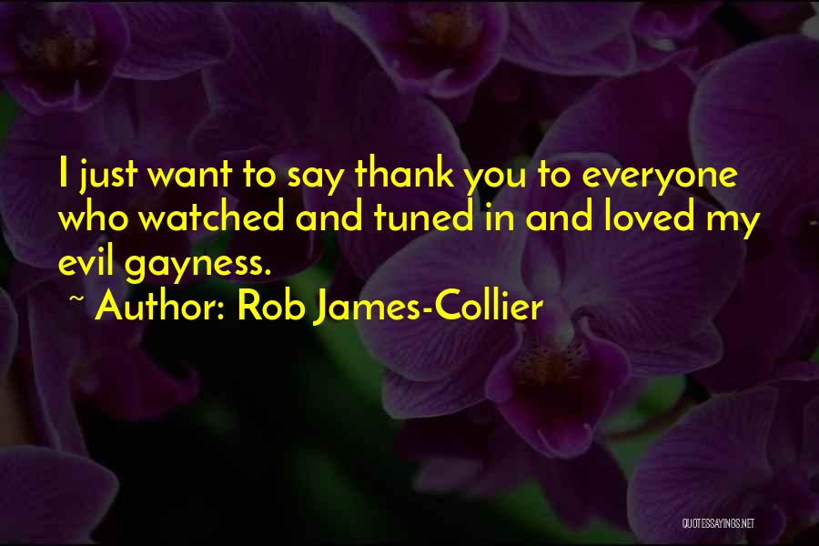 Rob James-Collier Quotes: I Just Want To Say Thank You To Everyone Who Watched And Tuned In And Loved My Evil Gayness.