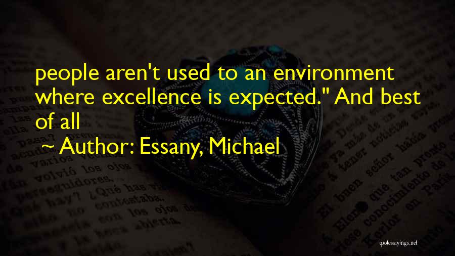 Essany, Michael Quotes: People Aren't Used To An Environment Where Excellence Is Expected. And Best Of All