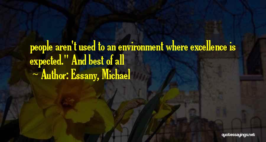 Essany, Michael Quotes: People Aren't Used To An Environment Where Excellence Is Expected. And Best Of All