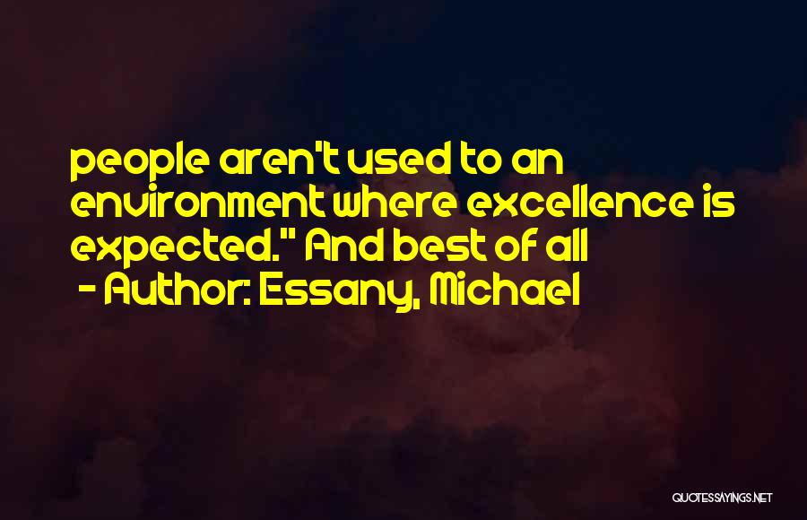 Essany, Michael Quotes: People Aren't Used To An Environment Where Excellence Is Expected. And Best Of All