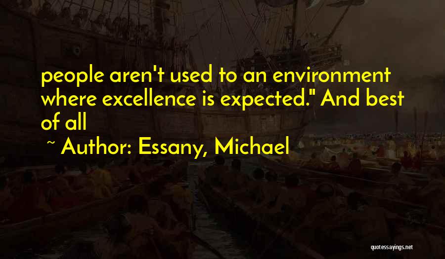 Essany, Michael Quotes: People Aren't Used To An Environment Where Excellence Is Expected. And Best Of All