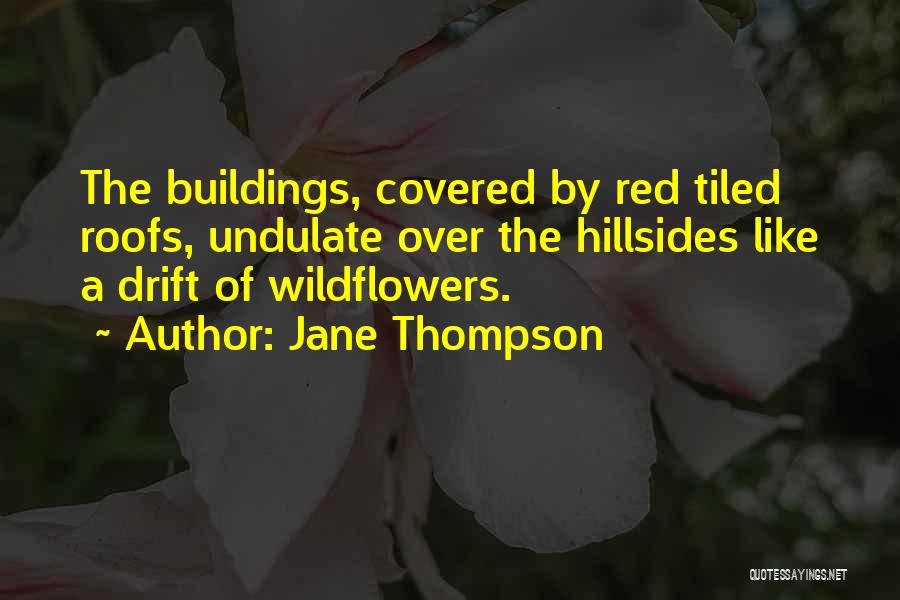 Jane Thompson Quotes: The Buildings, Covered By Red Tiled Roofs, Undulate Over The Hillsides Like A Drift Of Wildflowers.