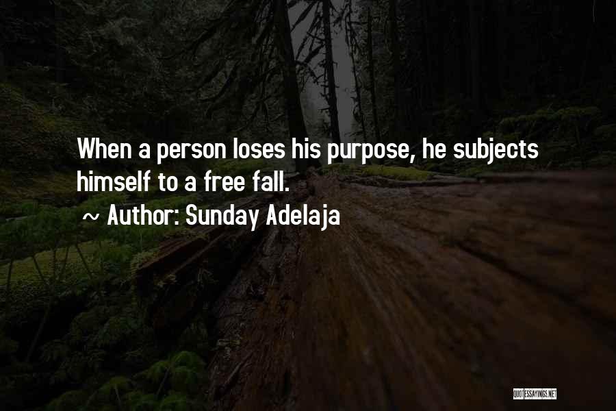 Sunday Adelaja Quotes: When A Person Loses His Purpose, He Subjects Himself To A Free Fall.