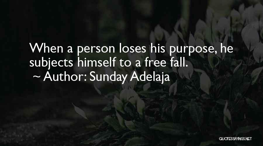 Sunday Adelaja Quotes: When A Person Loses His Purpose, He Subjects Himself To A Free Fall.