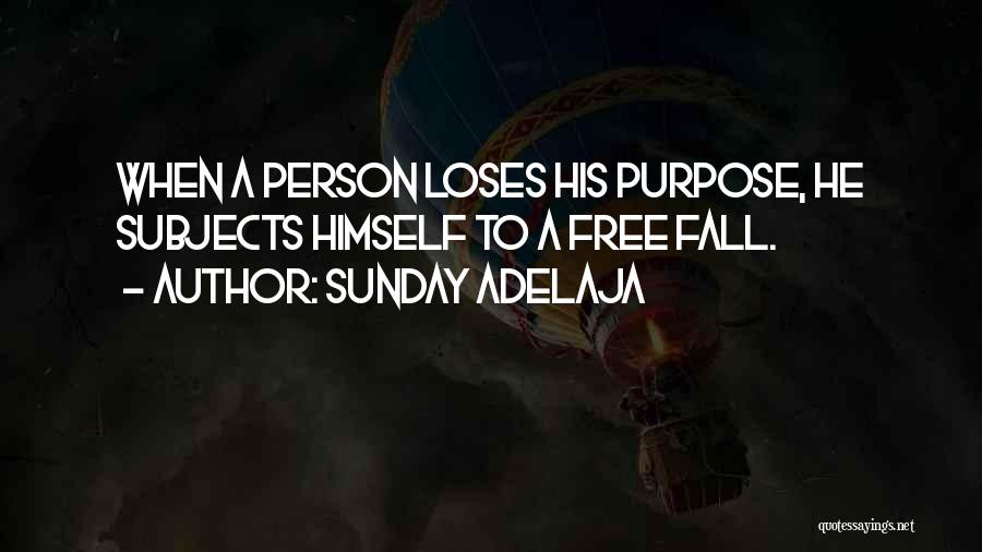 Sunday Adelaja Quotes: When A Person Loses His Purpose, He Subjects Himself To A Free Fall.