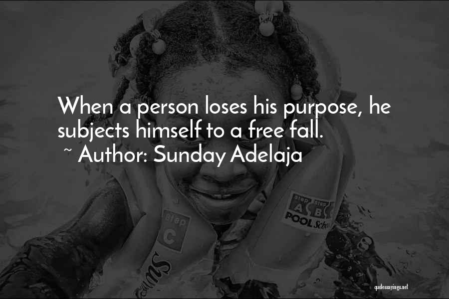 Sunday Adelaja Quotes: When A Person Loses His Purpose, He Subjects Himself To A Free Fall.