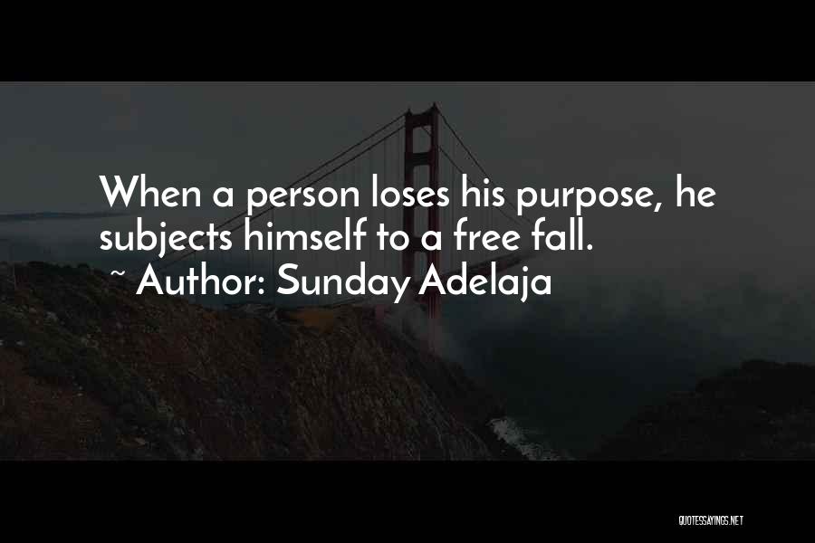 Sunday Adelaja Quotes: When A Person Loses His Purpose, He Subjects Himself To A Free Fall.