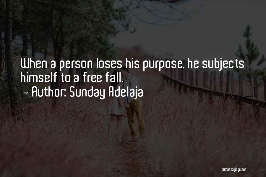 Sunday Adelaja Quotes: When A Person Loses His Purpose, He Subjects Himself To A Free Fall.