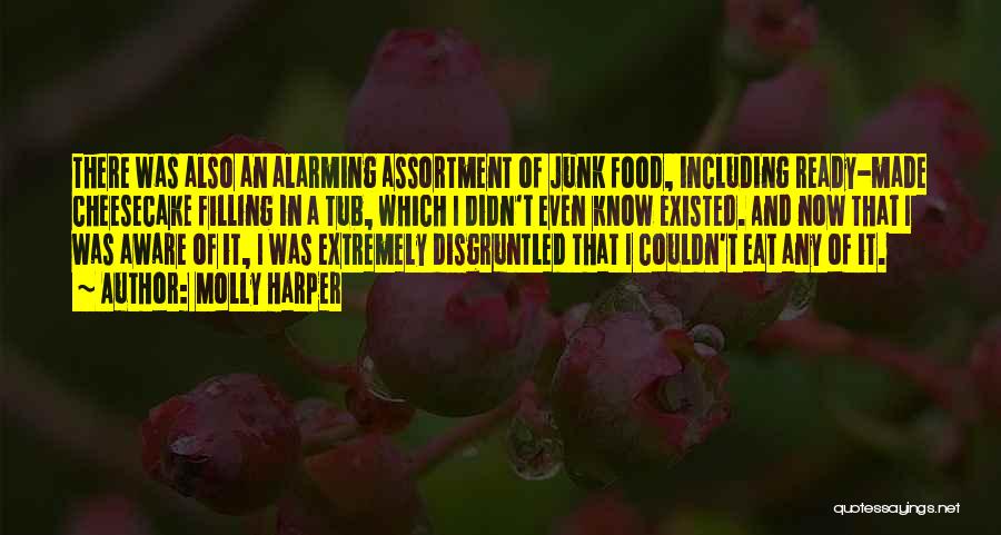 Molly Harper Quotes: There Was Also An Alarming Assortment Of Junk Food, Including Ready-made Cheesecake Filling In A Tub, Which I Didn't Even