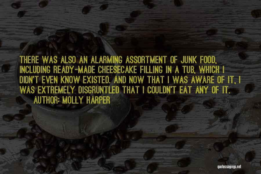 Molly Harper Quotes: There Was Also An Alarming Assortment Of Junk Food, Including Ready-made Cheesecake Filling In A Tub, Which I Didn't Even