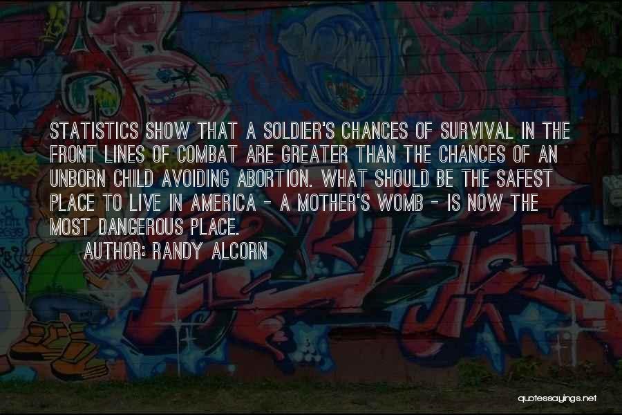 Randy Alcorn Quotes: Statistics Show That A Soldier's Chances Of Survival In The Front Lines Of Combat Are Greater Than The Chances Of