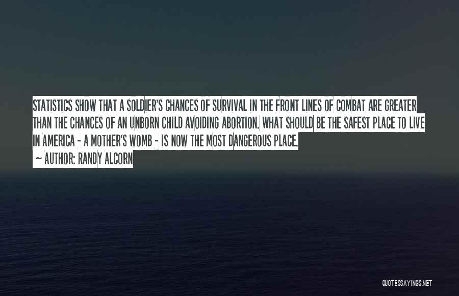 Randy Alcorn Quotes: Statistics Show That A Soldier's Chances Of Survival In The Front Lines Of Combat Are Greater Than The Chances Of