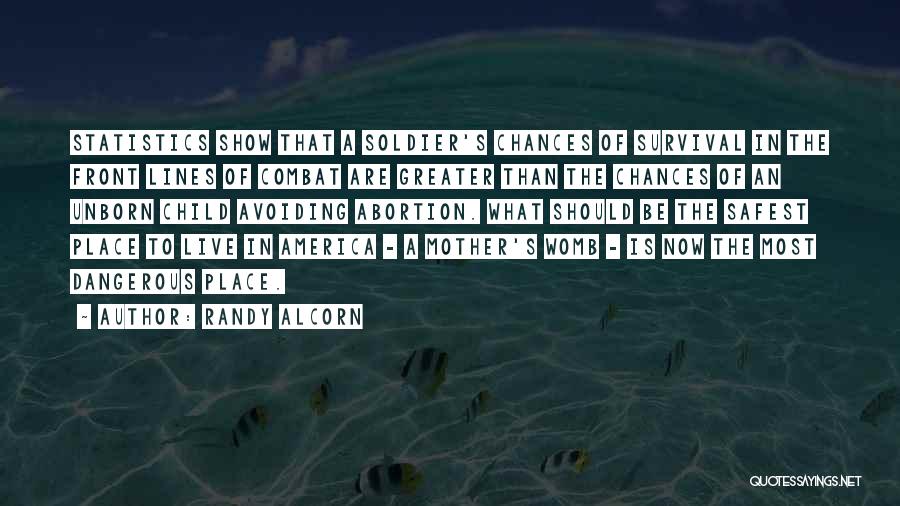 Randy Alcorn Quotes: Statistics Show That A Soldier's Chances Of Survival In The Front Lines Of Combat Are Greater Than The Chances Of