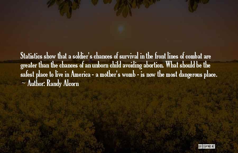 Randy Alcorn Quotes: Statistics Show That A Soldier's Chances Of Survival In The Front Lines Of Combat Are Greater Than The Chances Of