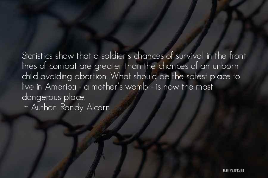 Randy Alcorn Quotes: Statistics Show That A Soldier's Chances Of Survival In The Front Lines Of Combat Are Greater Than The Chances Of