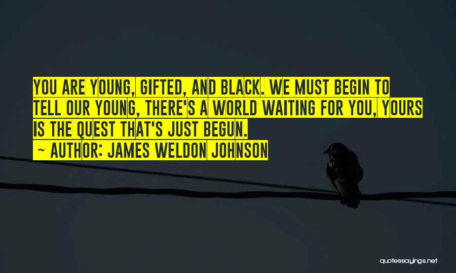 James Weldon Johnson Quotes: You Are Young, Gifted, And Black. We Must Begin To Tell Our Young, There's A World Waiting For You, Yours