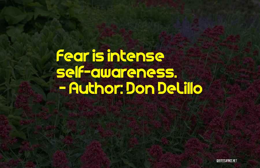 Don DeLillo Quotes: Fear Is Intense Self-awareness.