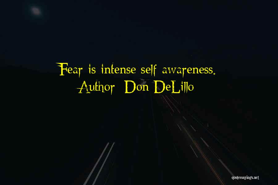Don DeLillo Quotes: Fear Is Intense Self-awareness.