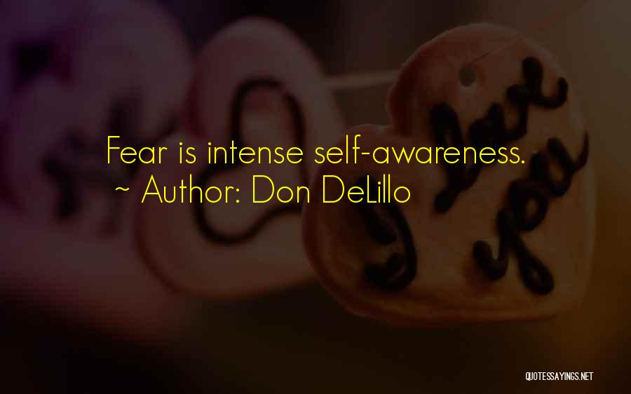 Don DeLillo Quotes: Fear Is Intense Self-awareness.