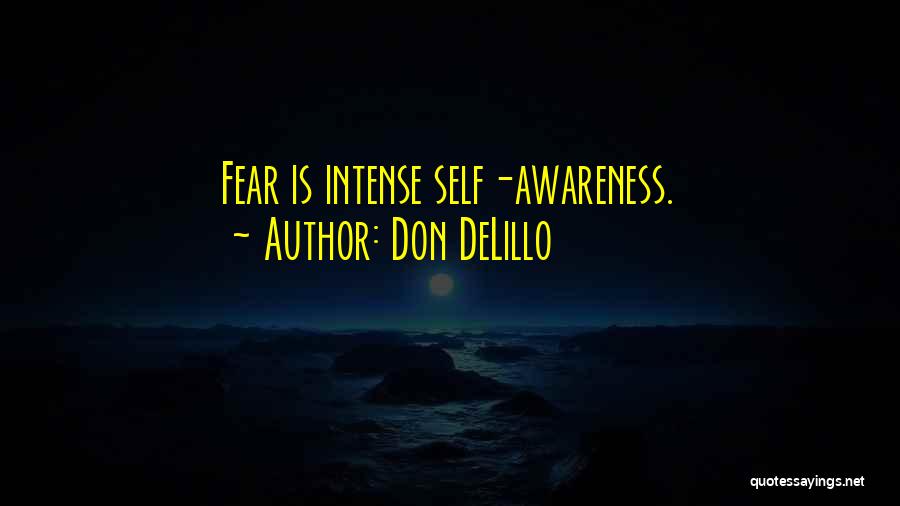 Don DeLillo Quotes: Fear Is Intense Self-awareness.