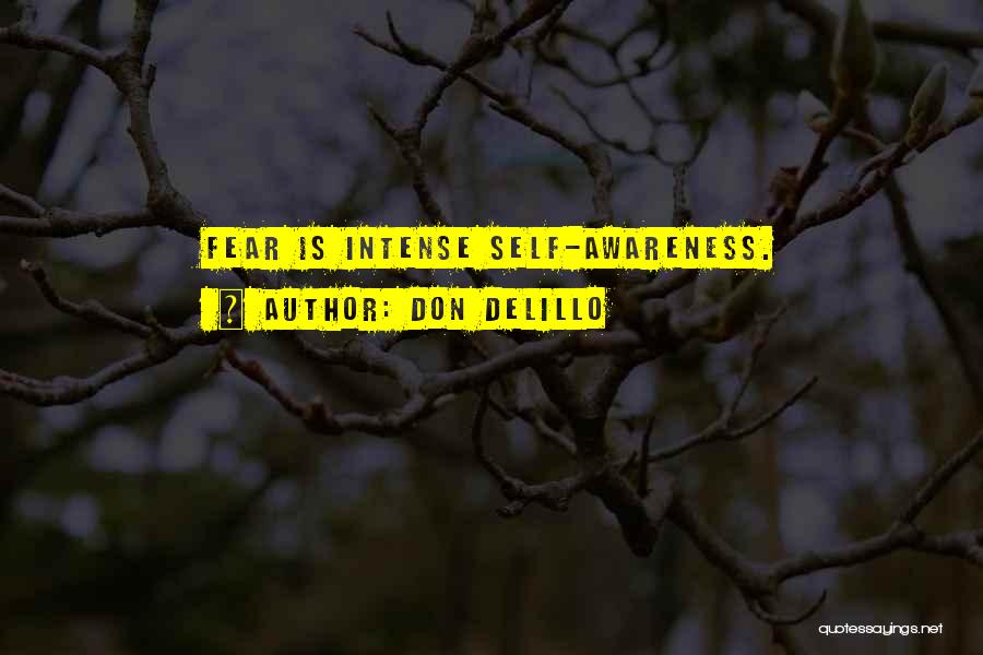 Don DeLillo Quotes: Fear Is Intense Self-awareness.