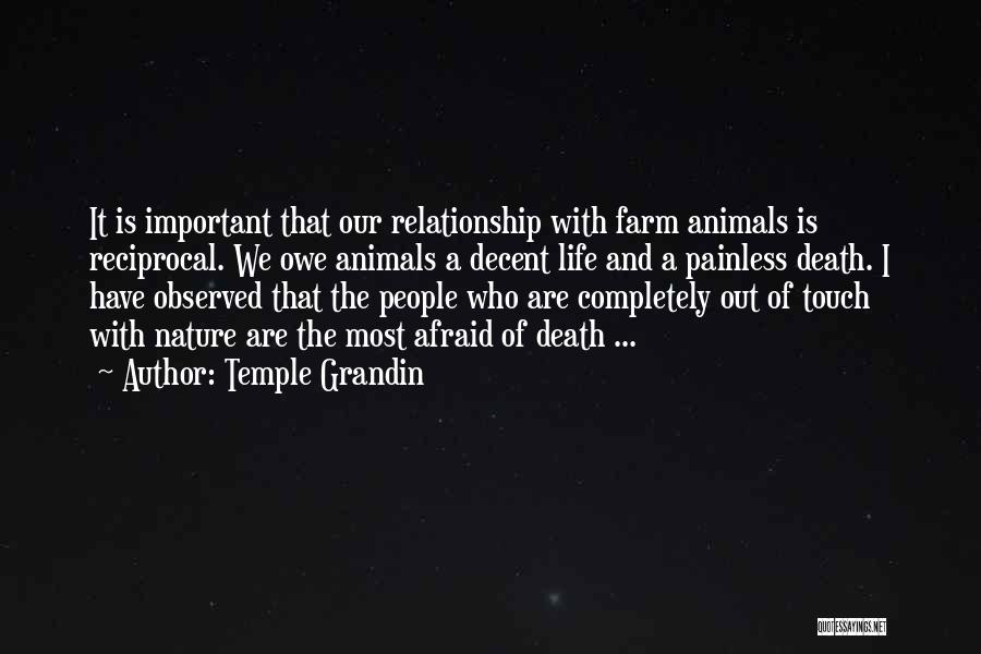 Temple Grandin Quotes: It Is Important That Our Relationship With Farm Animals Is Reciprocal. We Owe Animals A Decent Life And A Painless
