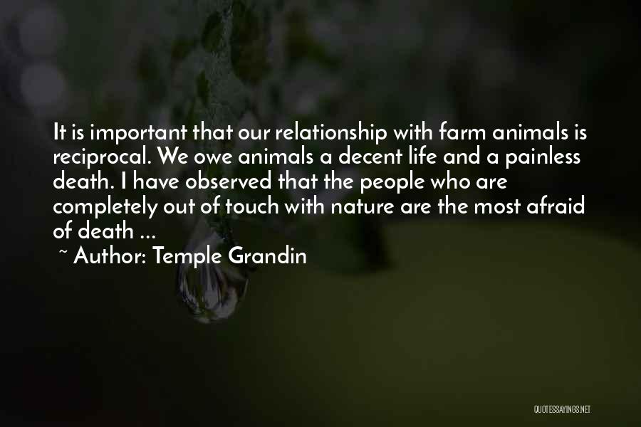 Temple Grandin Quotes: It Is Important That Our Relationship With Farm Animals Is Reciprocal. We Owe Animals A Decent Life And A Painless