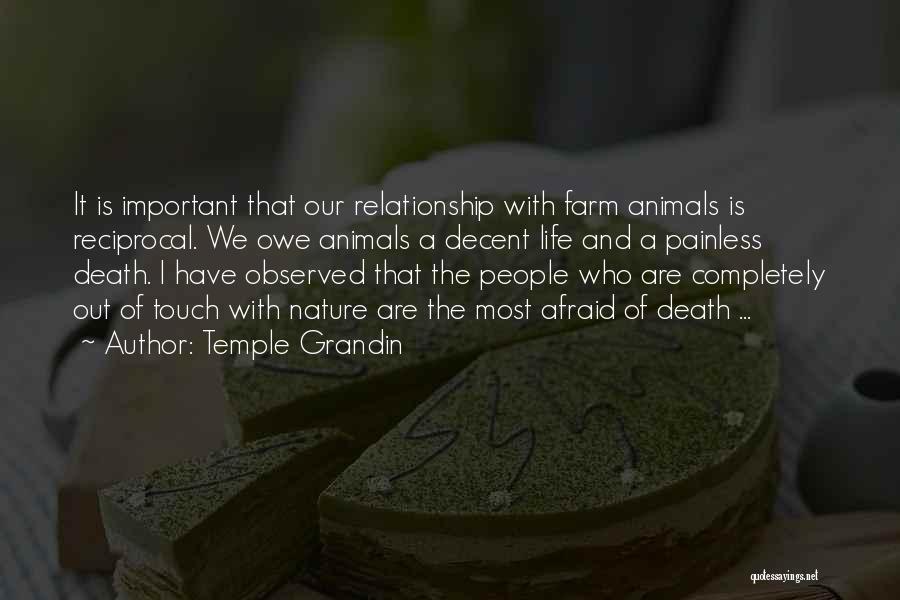 Temple Grandin Quotes: It Is Important That Our Relationship With Farm Animals Is Reciprocal. We Owe Animals A Decent Life And A Painless