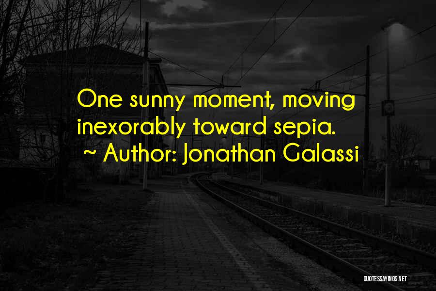 Jonathan Galassi Quotes: One Sunny Moment, Moving Inexorably Toward Sepia.