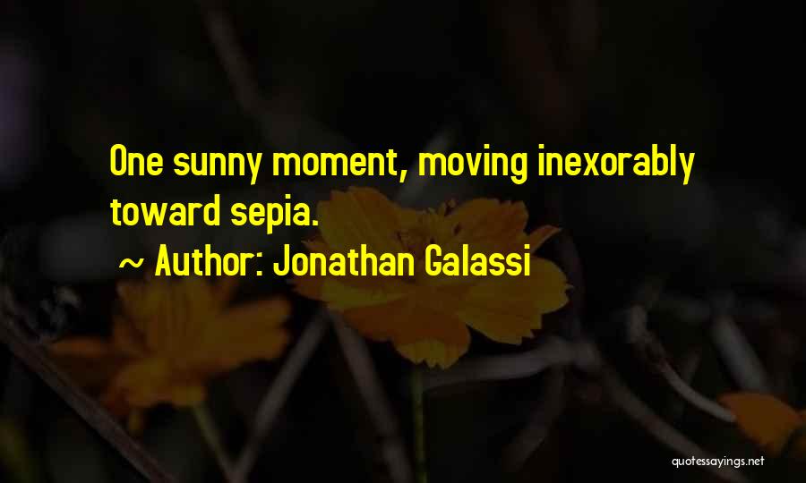 Jonathan Galassi Quotes: One Sunny Moment, Moving Inexorably Toward Sepia.