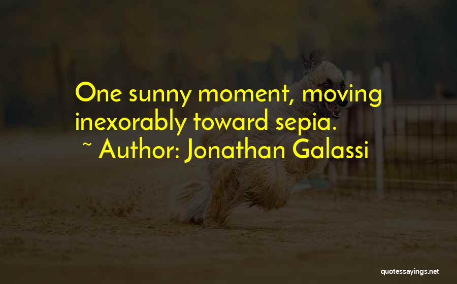 Jonathan Galassi Quotes: One Sunny Moment, Moving Inexorably Toward Sepia.