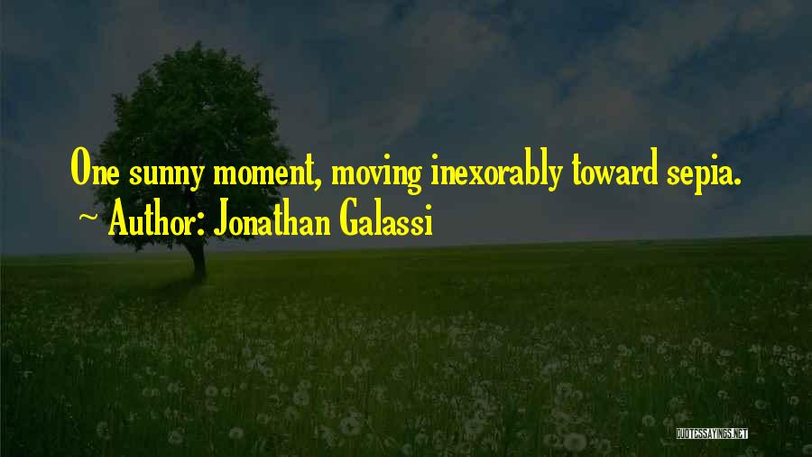 Jonathan Galassi Quotes: One Sunny Moment, Moving Inexorably Toward Sepia.