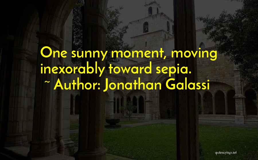 Jonathan Galassi Quotes: One Sunny Moment, Moving Inexorably Toward Sepia.