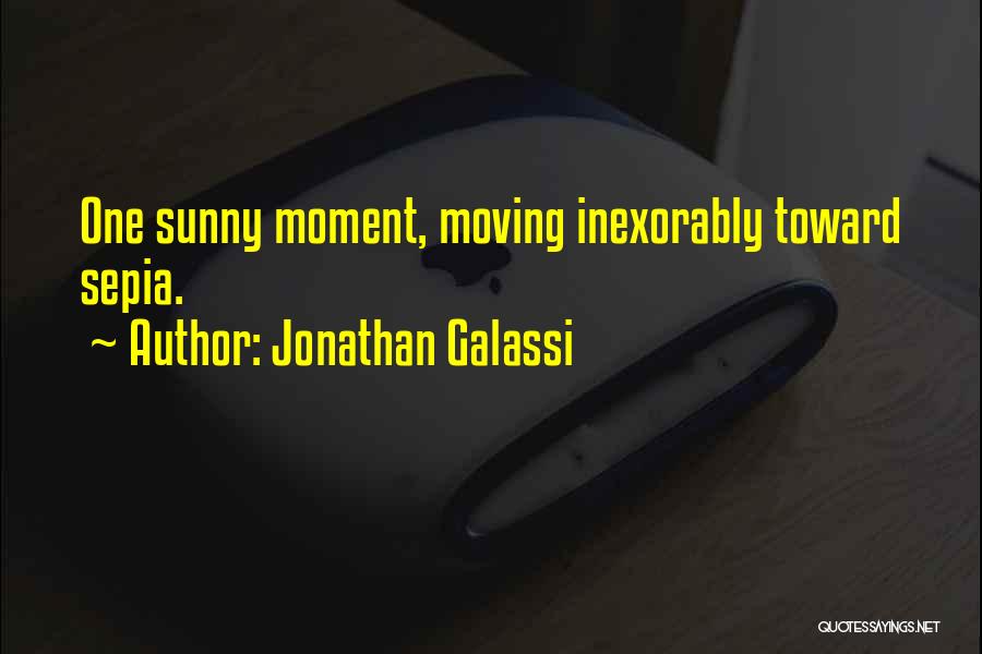 Jonathan Galassi Quotes: One Sunny Moment, Moving Inexorably Toward Sepia.