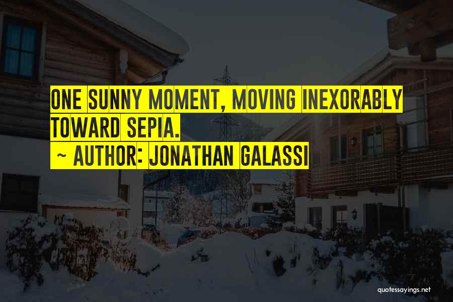 Jonathan Galassi Quotes: One Sunny Moment, Moving Inexorably Toward Sepia.