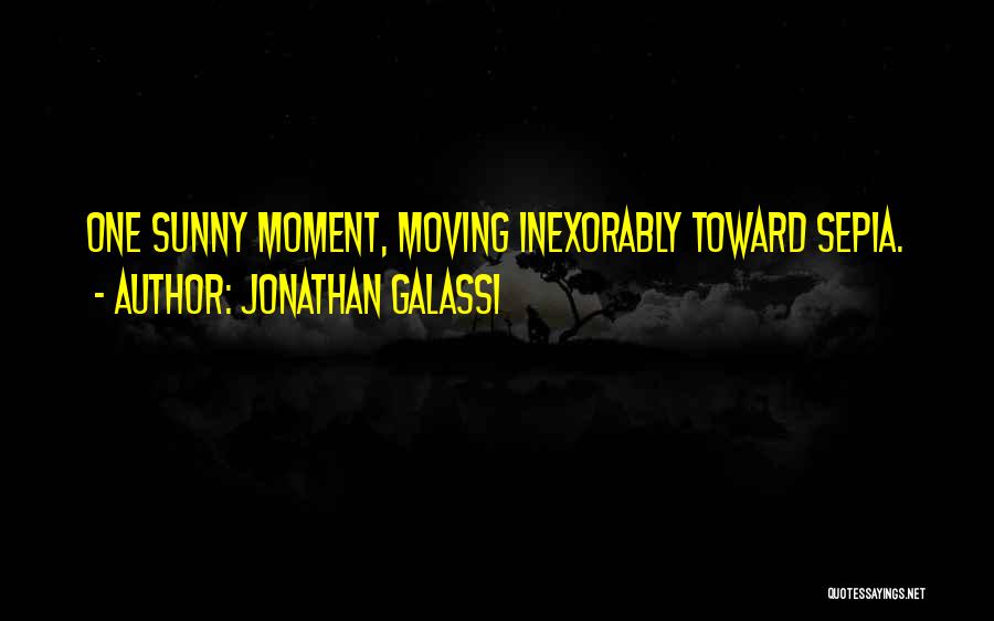 Jonathan Galassi Quotes: One Sunny Moment, Moving Inexorably Toward Sepia.