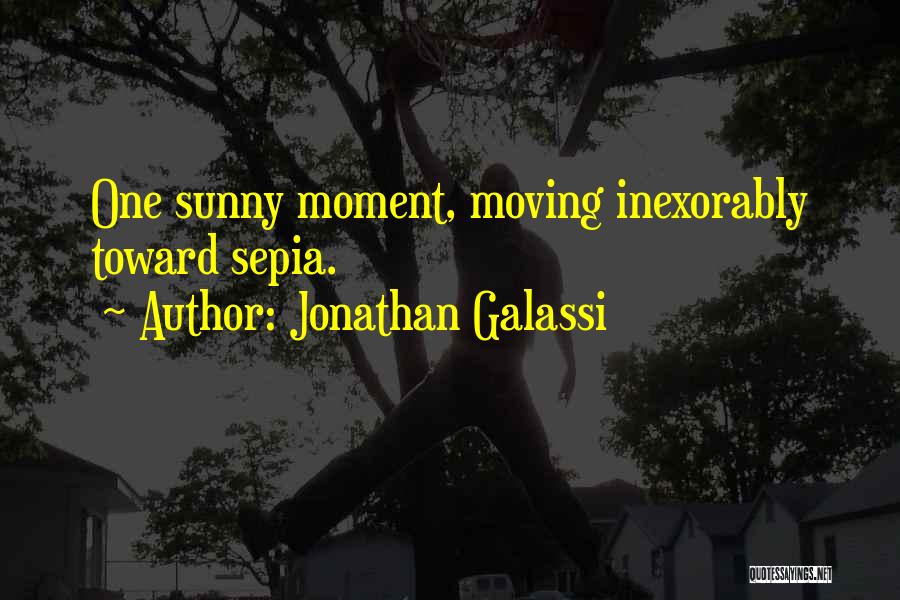Jonathan Galassi Quotes: One Sunny Moment, Moving Inexorably Toward Sepia.