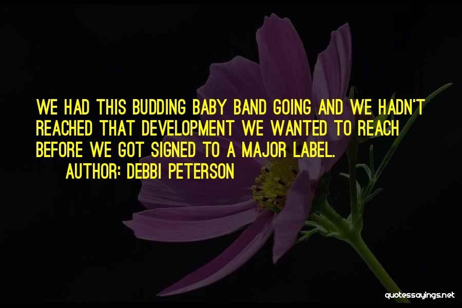 Debbi Peterson Quotes: We Had This Budding Baby Band Going And We Hadn't Reached That Development We Wanted To Reach Before We Got