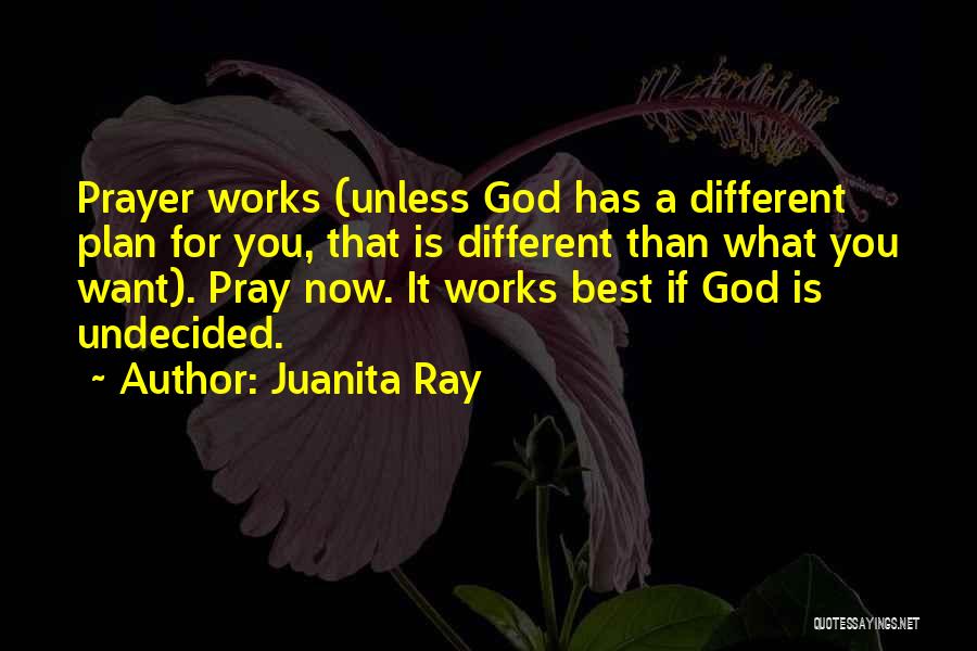 Juanita Ray Quotes: Prayer Works (unless God Has A Different Plan For You, That Is Different Than What You Want). Pray Now. It