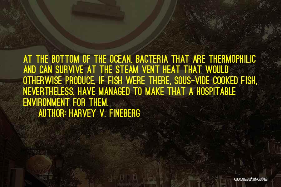 Harvey V. Fineberg Quotes: At The Bottom Of The Ocean, Bacteria That Are Thermophilic And Can Survive At The Steam Vent Heat That Would