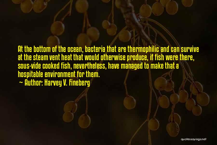 Harvey V. Fineberg Quotes: At The Bottom Of The Ocean, Bacteria That Are Thermophilic And Can Survive At The Steam Vent Heat That Would