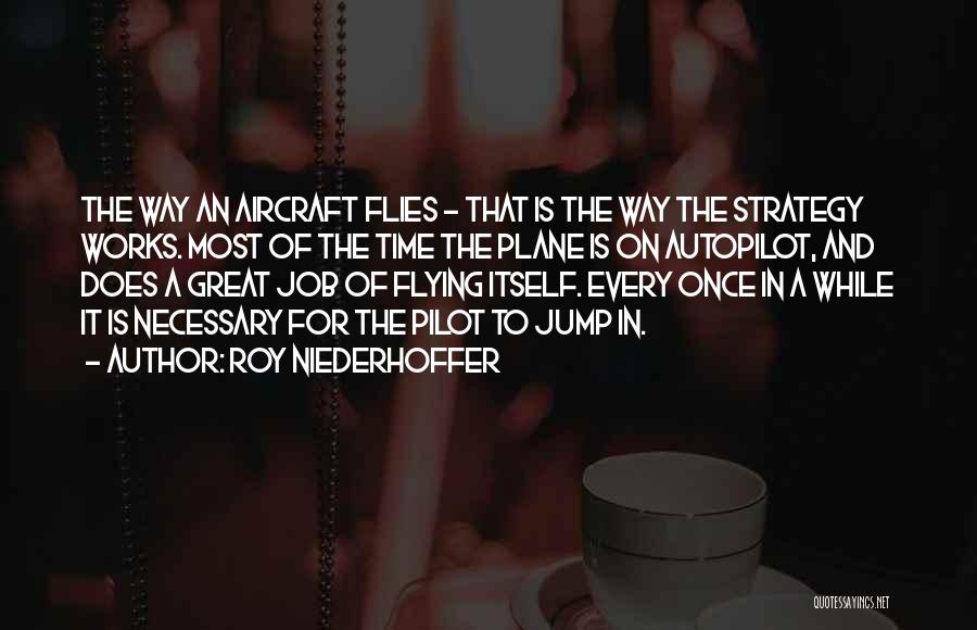 Roy Niederhoffer Quotes: The Way An Aircraft Flies - That Is The Way The Strategy Works. Most Of The Time The Plane Is