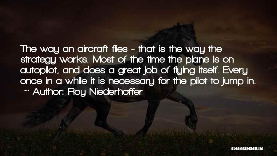 Roy Niederhoffer Quotes: The Way An Aircraft Flies - That Is The Way The Strategy Works. Most Of The Time The Plane Is