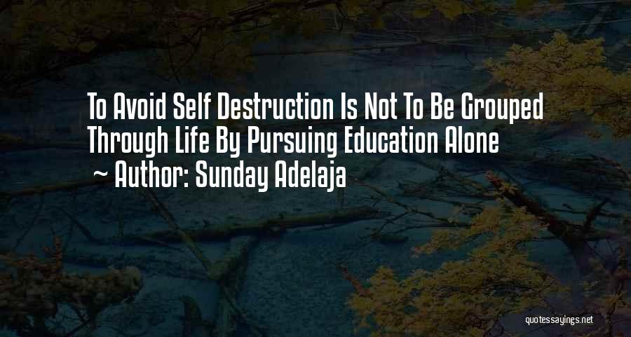 Sunday Adelaja Quotes: To Avoid Self Destruction Is Not To Be Grouped Through Life By Pursuing Education Alone